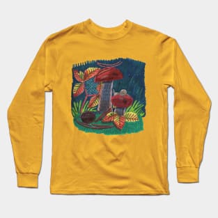 Mushrooms in Autumn Forest Long Sleeve T-Shirt